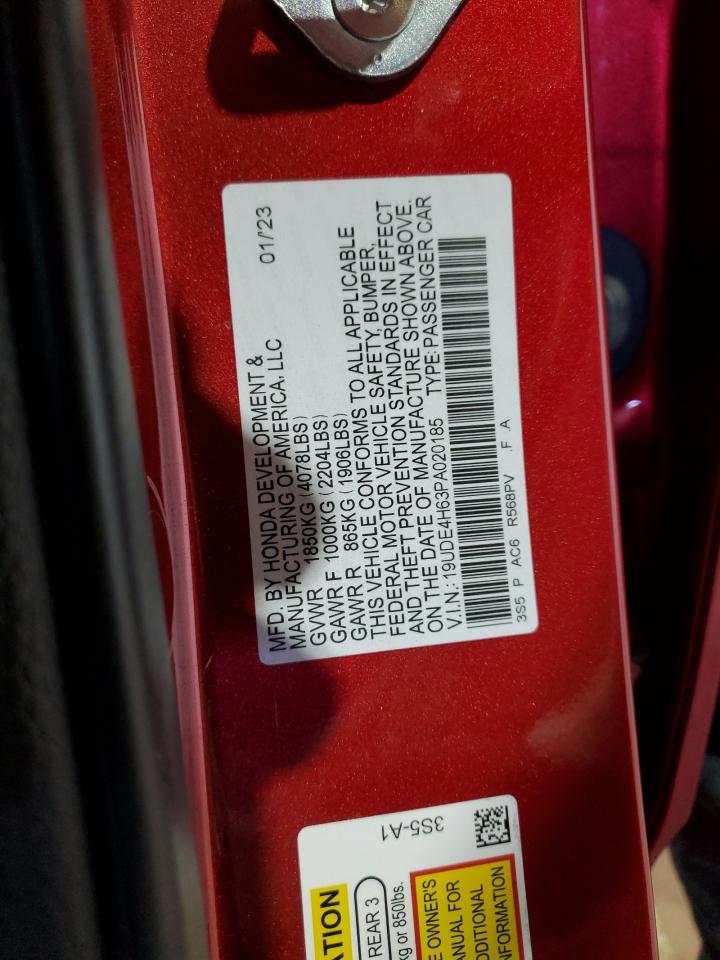 2023 ACURA INTEGRA A-SPEC TECH VIN:19UDE4H63PA020185