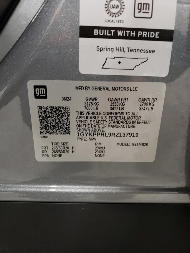 2024 CADILLAC LYRIQ LUXURY VIN:1GYKPPRL9RZ137919