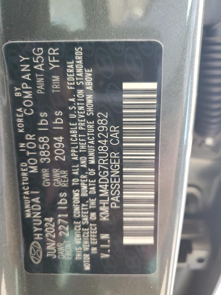 2024 HYUNDAI ELANTRA SEL VIN:KMHLM4DG7RU842982