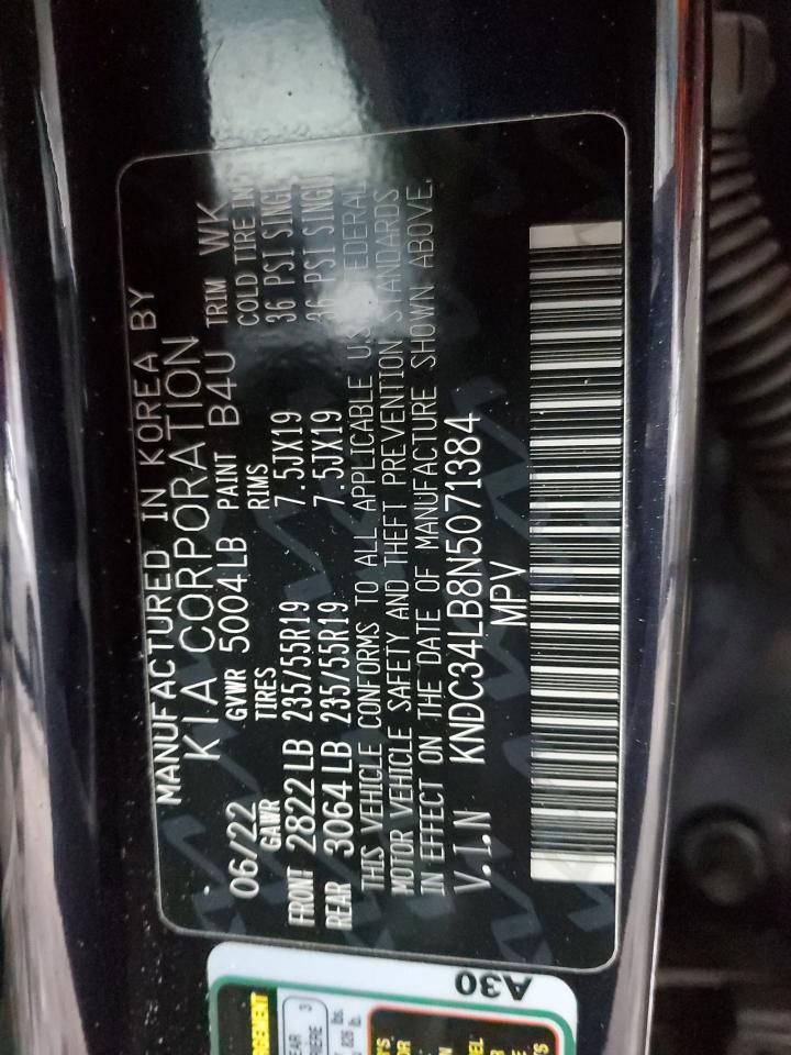 2022 KIA EV6 LIGHT VIN:KNDC34LB8N5071384