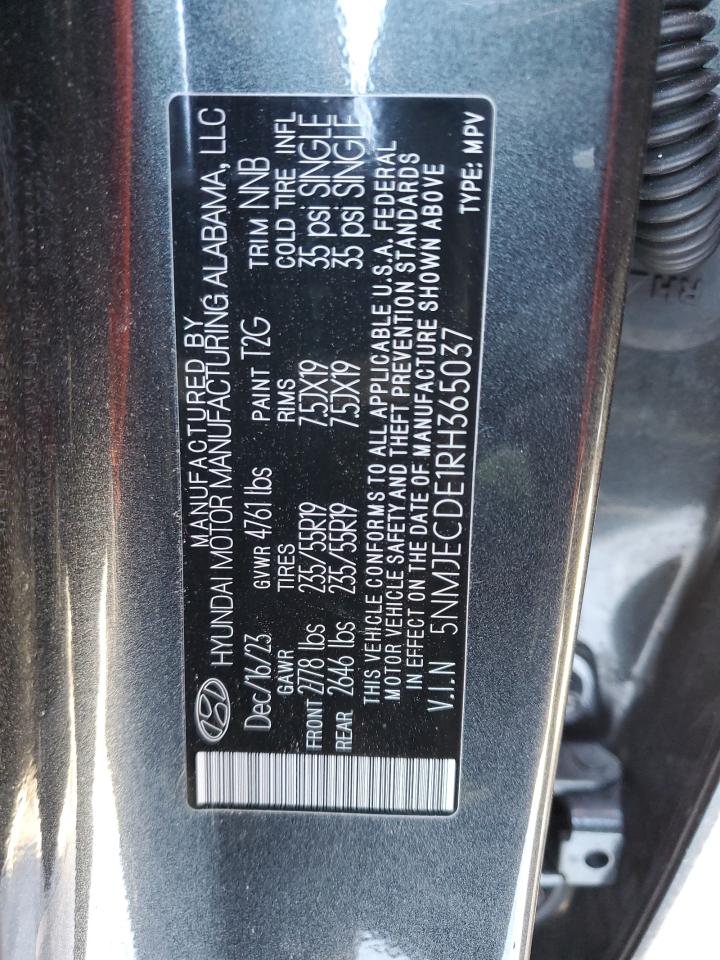 2024 HYUNDAI TUCSON LIMITED VIN:5NMJECDE1RH365037