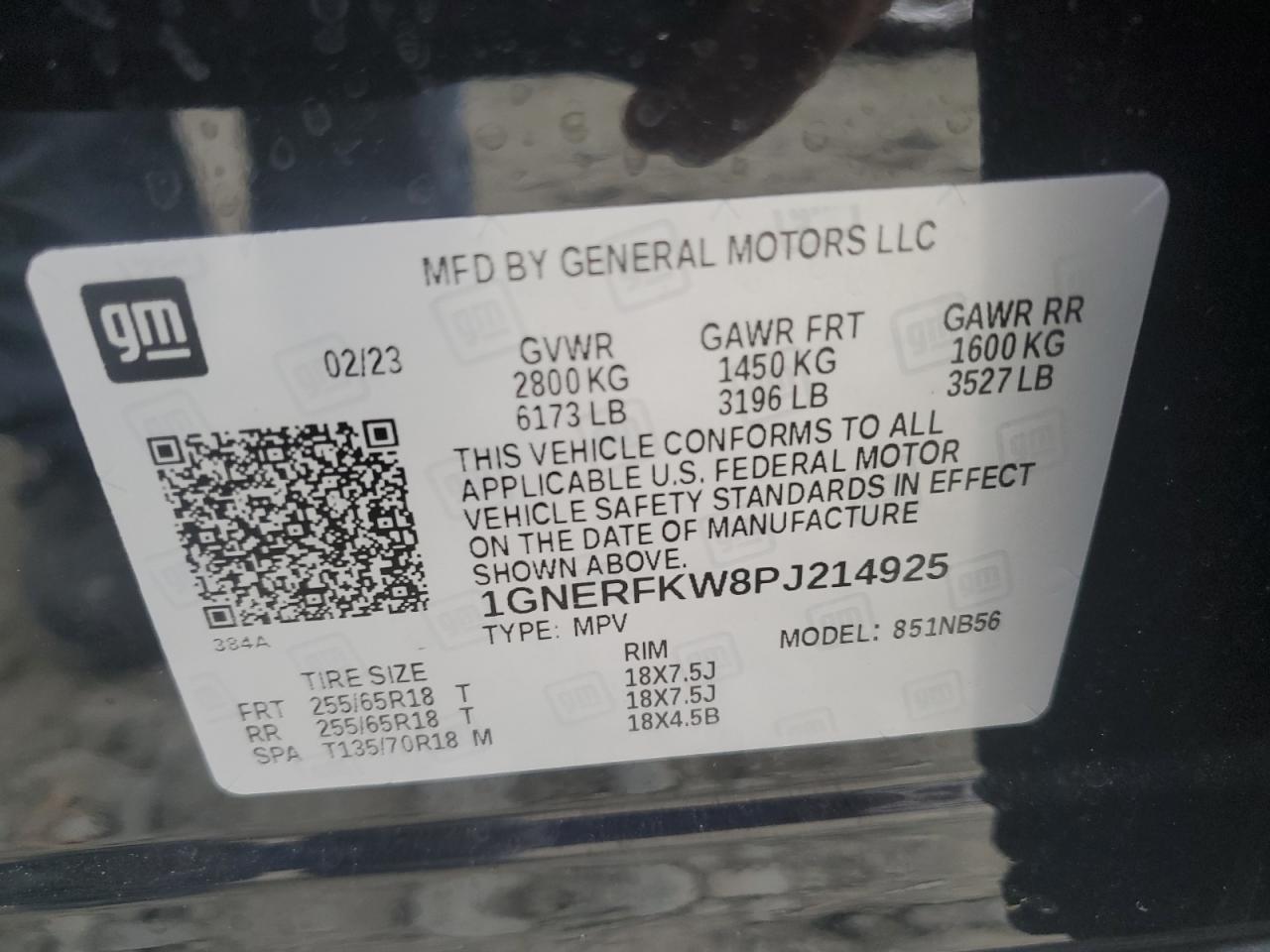 2023 CHEVROLET TRAVERSE LS VIN:1GNERFKW8PJ214925