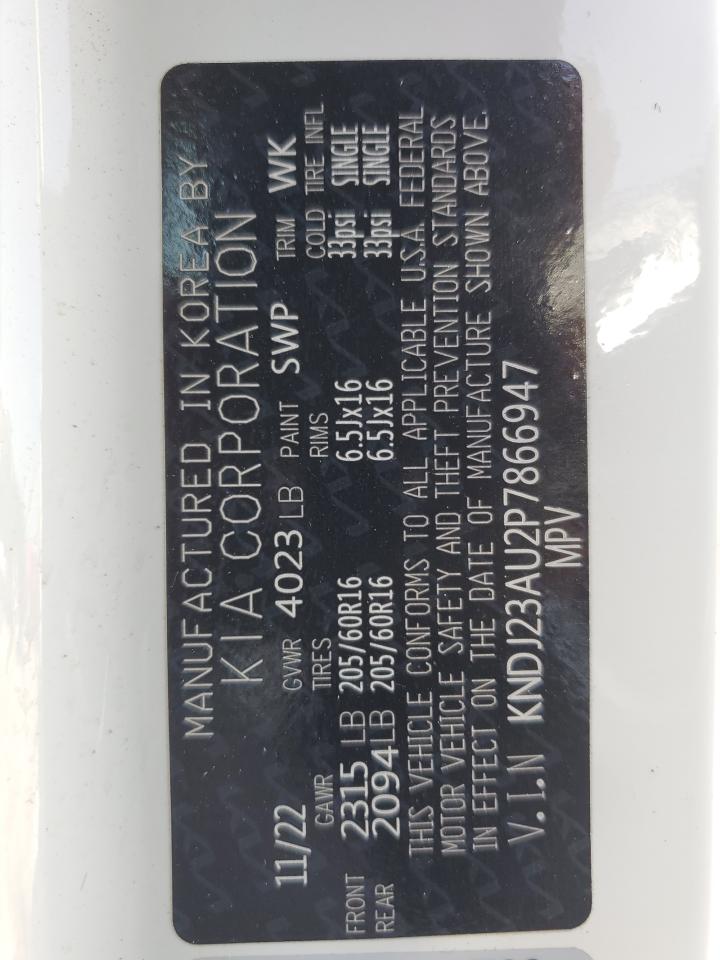 2023 KIA SOUL LX VIN:KNDJ23AU2P7866947