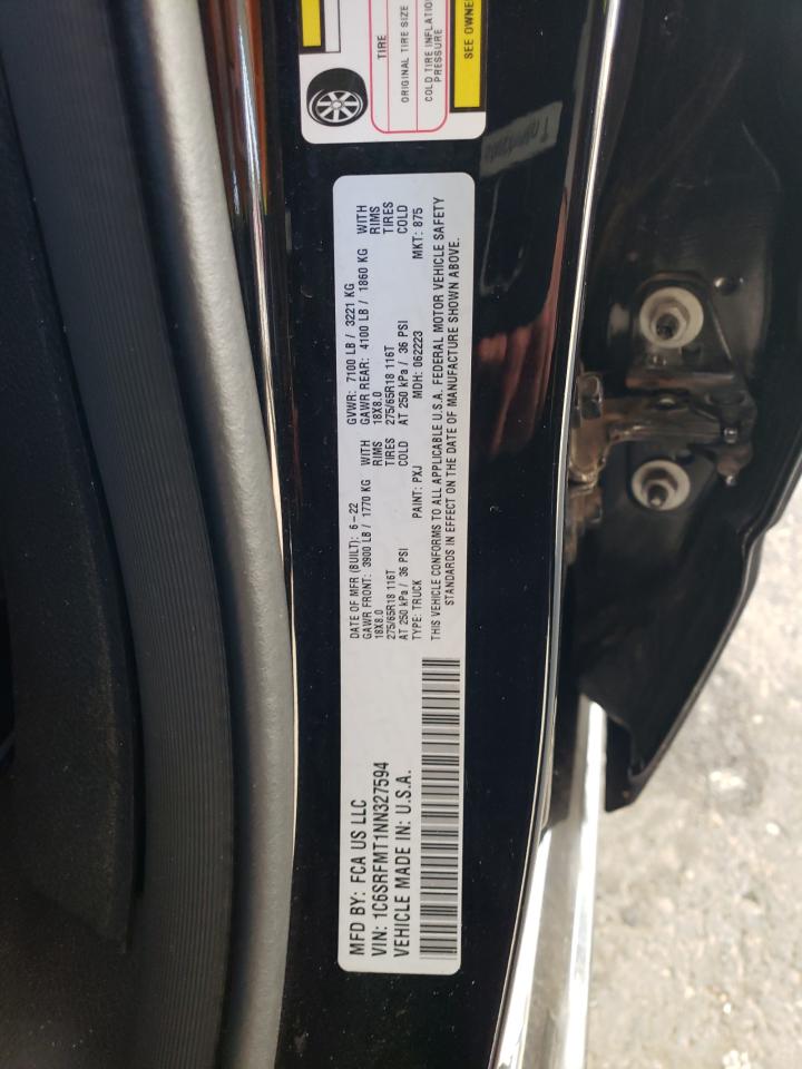 2022 RAM 1500 BIG HORN/LONE STAR VIN:1C6SRFMT1NN327594