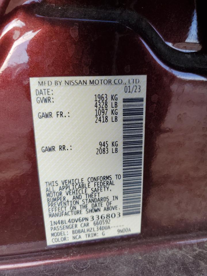 2023 NISSAN ALTIMA SV VIN:1N4BL4DV6PN336803