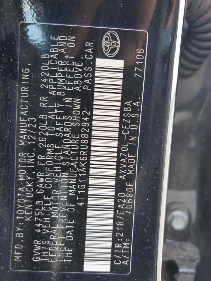 2024 TOYOTA CAMRY SE NIGHT SHADE VIN:4T1G11AK6RU882942