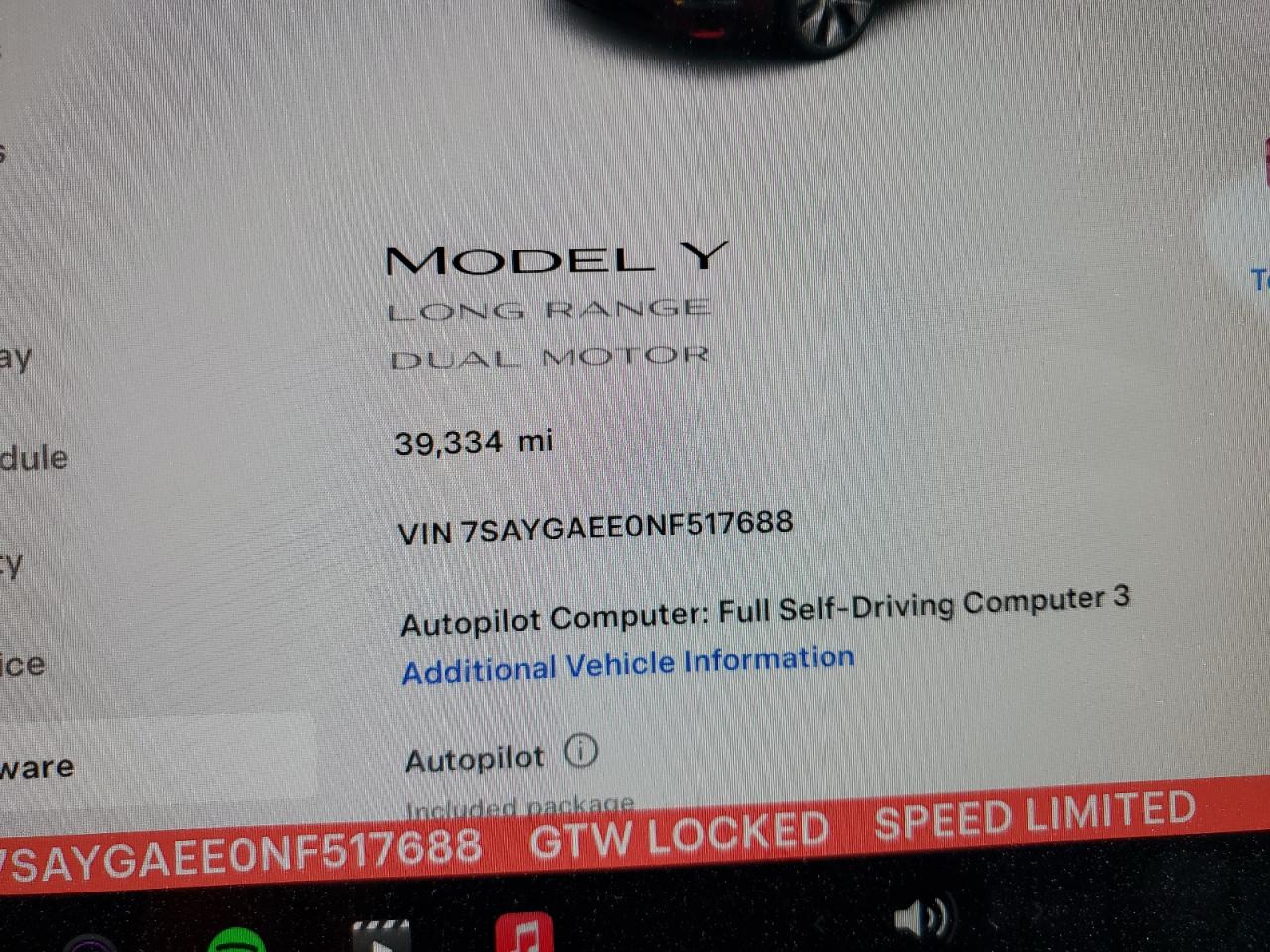 2022 TESLA MODEL Y  VIN:7SAYGAEE0NF517688