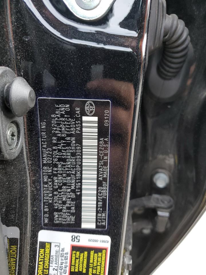 2023 TOYOTA CAMRY SE NIGHT SHADE VIN:4T1G11BK0PU093097