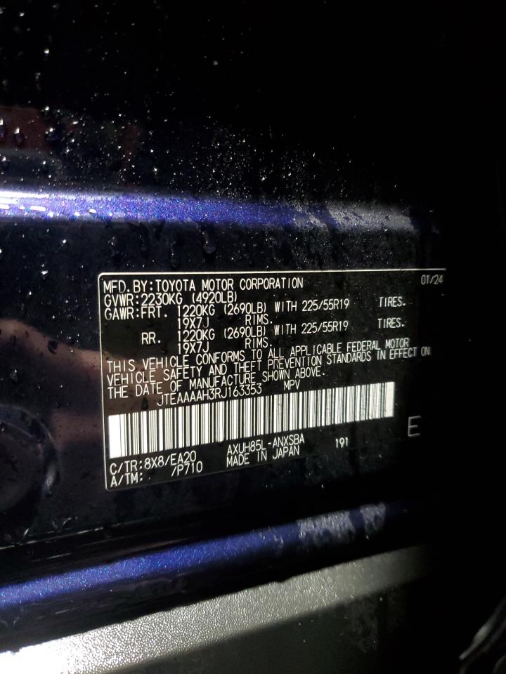 2024 TOYOTA VENZA LE VIN:JTEAAAAH3RJ163353