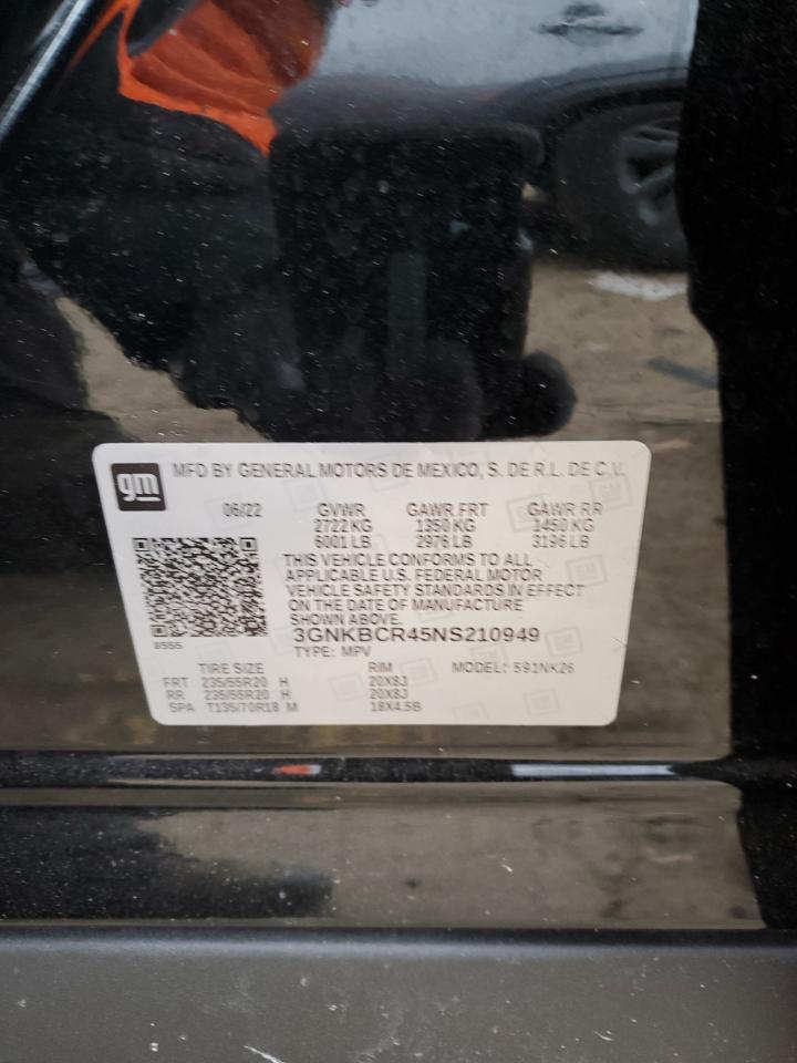 2022 CHEVROLET BLAZER 2LT VIN:3GNKBCR45NS210949