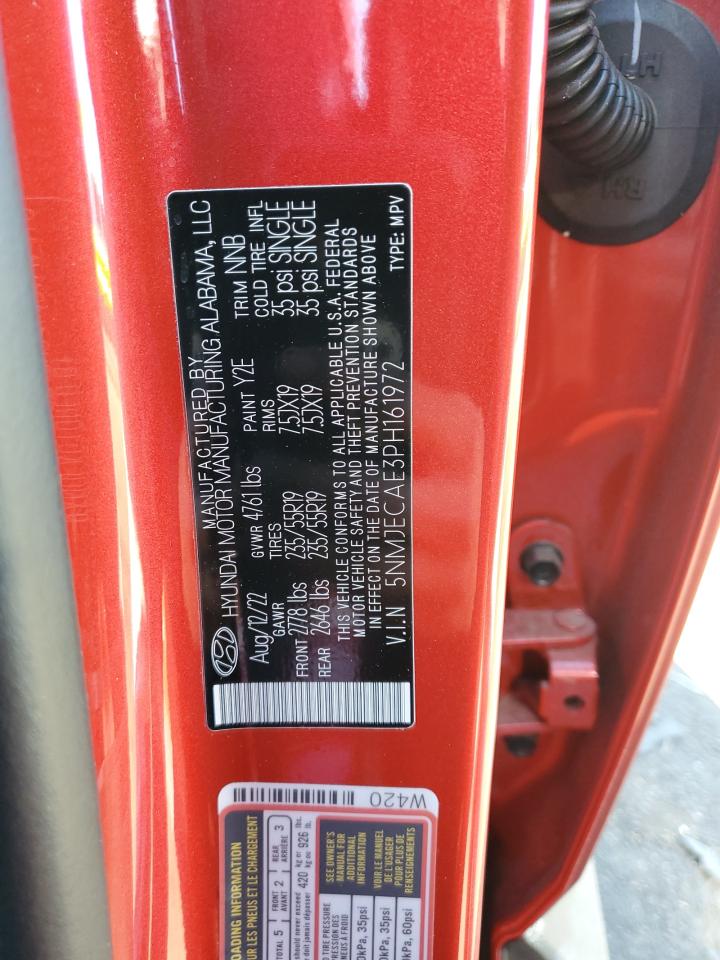 2023 HYUNDAI TUCSON LIMITED VIN:5NMJECAE3PH161972