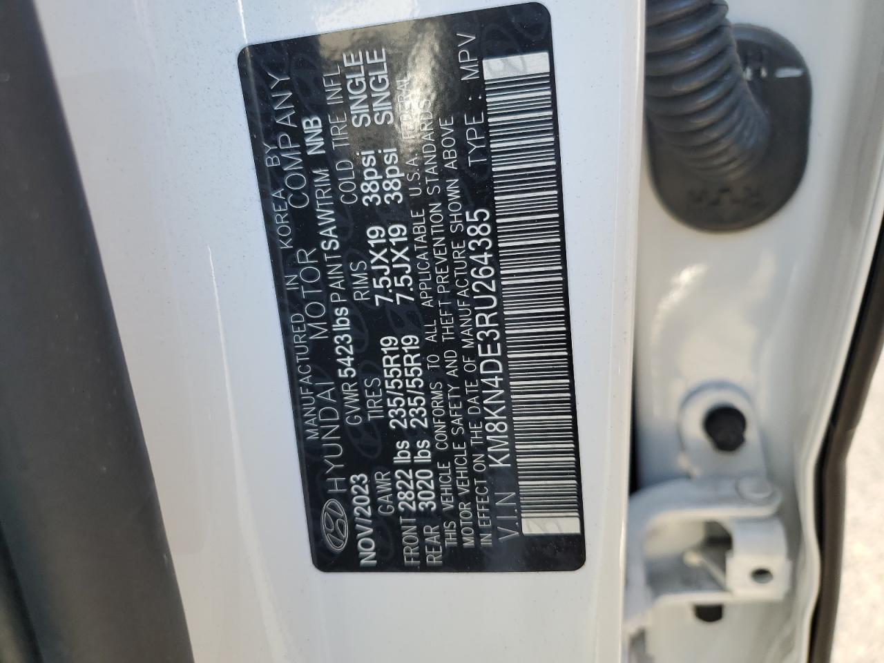 2024 HYUNDAI IONIQ 5 SEL VIN:KM8KN4DE3RU264385