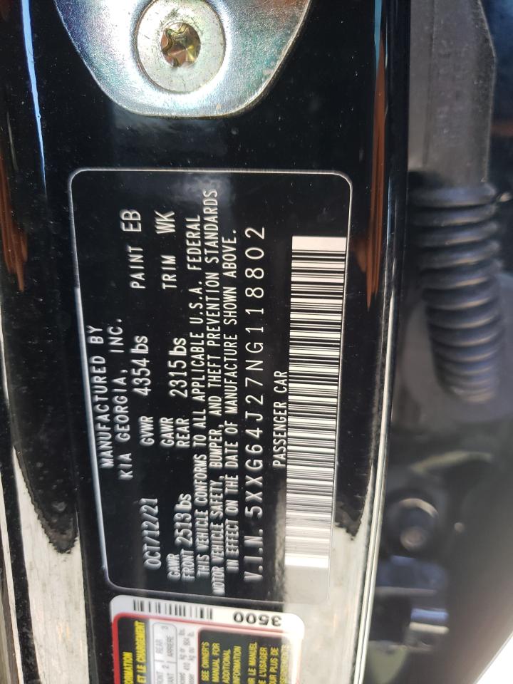 2022 KIA K5 GT LINE VIN:5XXG64J27NG118802