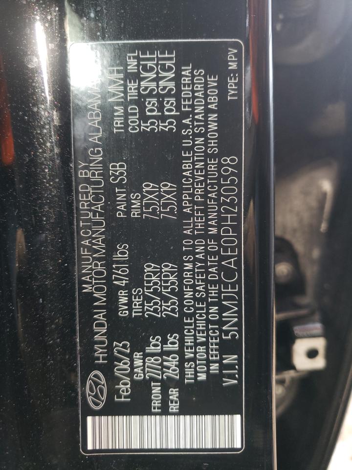 2023 HYUNDAI TUCSON LIMITED VIN:5NMJECAE0PH230598