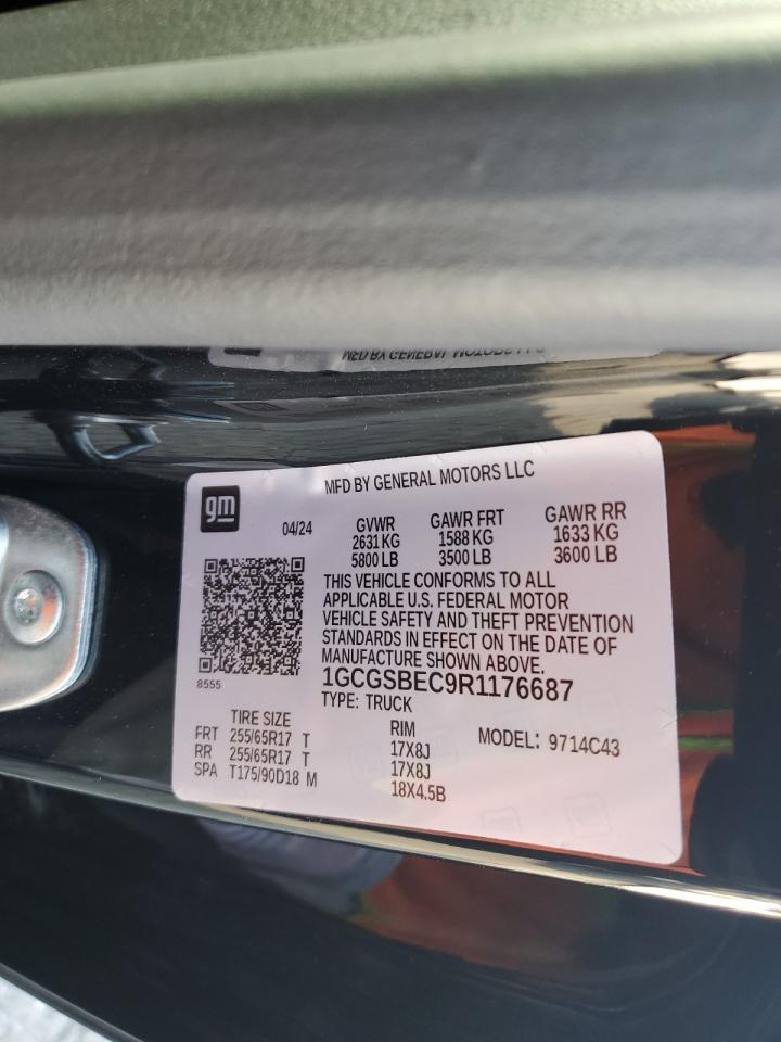 2024 CHEVROLET COLORADO  VIN:1GCGSBEC9R1176687