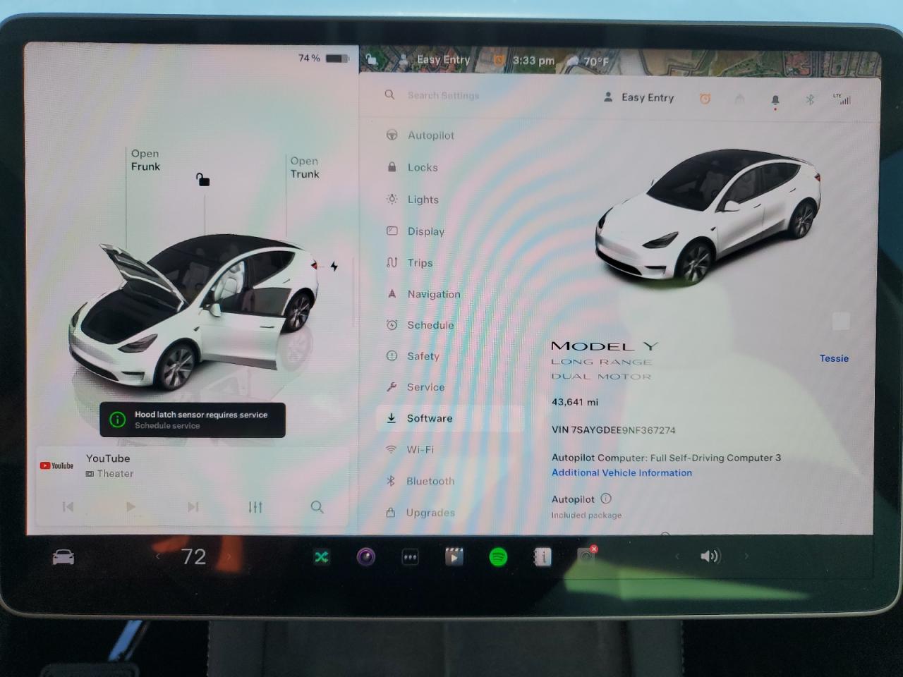2022 TESLA MODEL Y  VIN:7SAYGDEE9NF367274