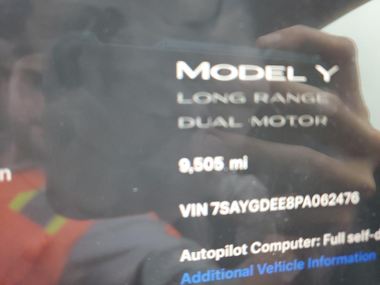 2023 TESLA MODEL Y  VIN:7SAYGDEE8PA062476