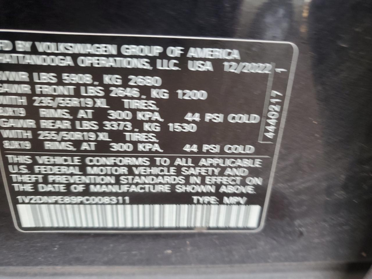 2023 VOLKSWAGEN ID.4 PRO VIN:1V2DNPE89PC008311