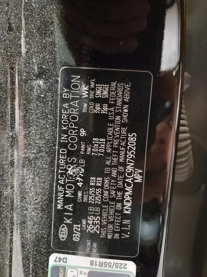 2022 KIA SPORTAGE LX VIN:KNDPMCAC9N7952085