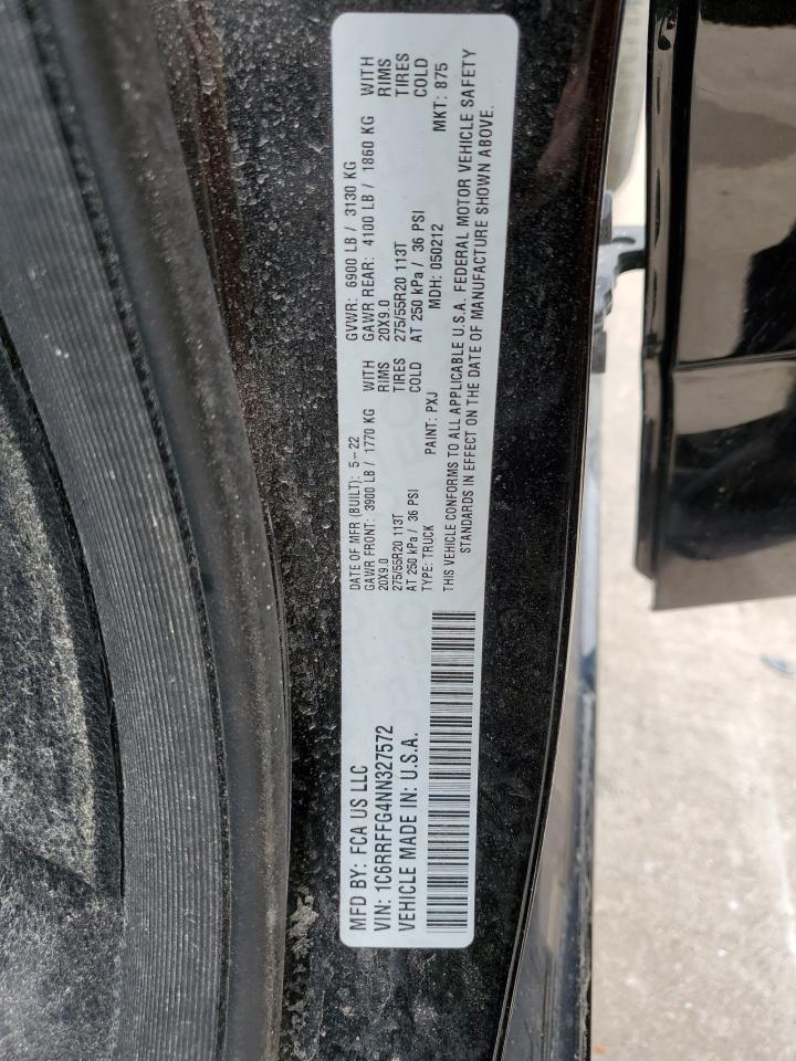 2022 RAM 1500 BIG HORN/LONE STAR VIN:1C6RRFFG4NN327572