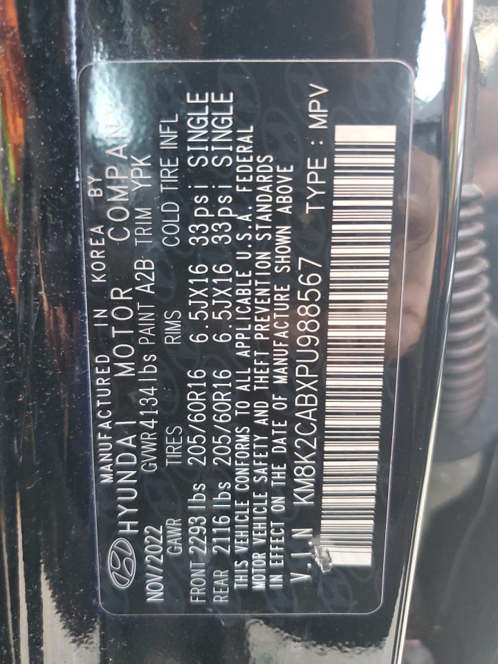 2023 HYUNDAI KONA SE VIN:KM8K2CABXPU988567