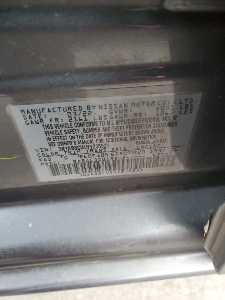 2022 NISSAN SENTRA SV VIN:3N1AB8CV4NY255531
