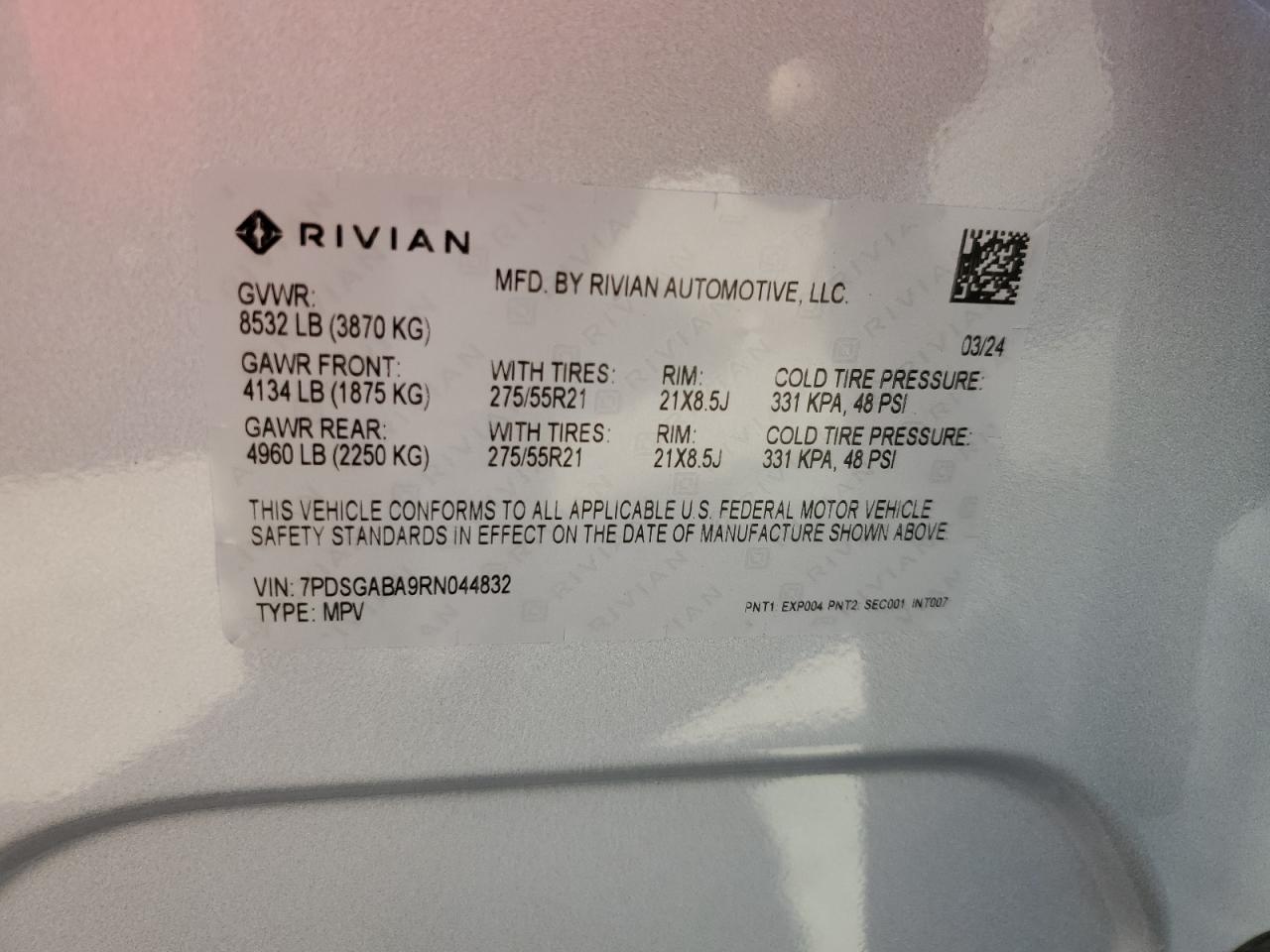 2024 RIVIAN R1S ADVENTURE VIN:7PDSGABA9RN044832