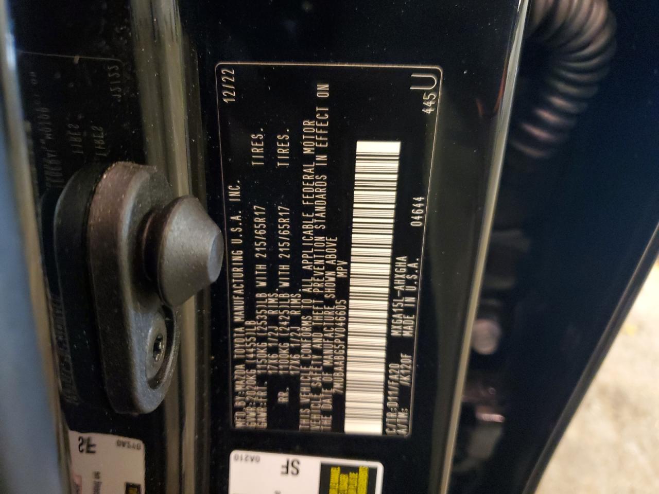 2023 TOYOTA COROLLA CROSS LE VIN:7MUBAABG5PV046605