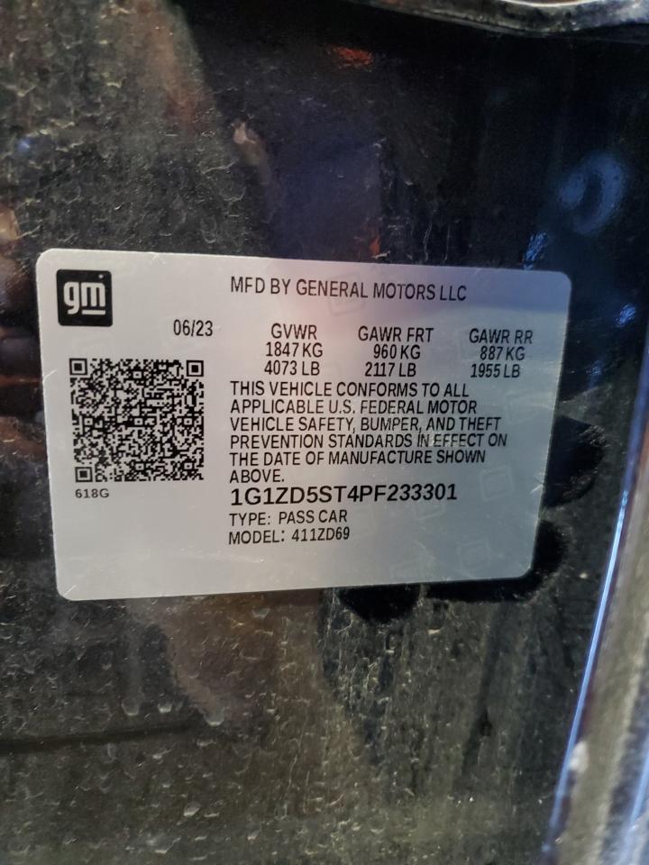 2023 CHEVROLET MALIBU LT VIN:1G1ZD5ST4PF233301