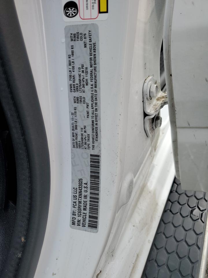 2022 RAM 1500 BIG HORN/LONE STAR VIN:1C6SRFMTXNN433025