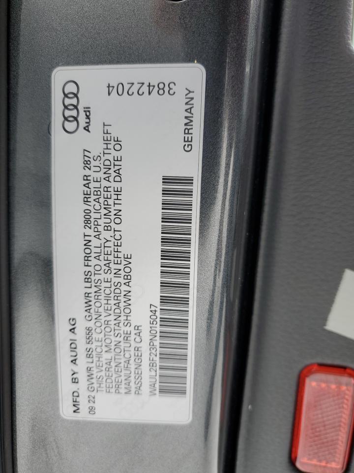 2023 AUDI A6 PREMIUM PLUS VIN:WAUL2BF23PN015047