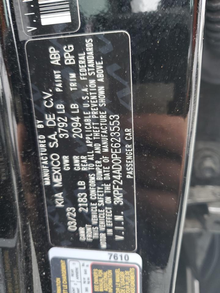 2023 KIA FORTE LX VIN:3KPF24AD0PE623553