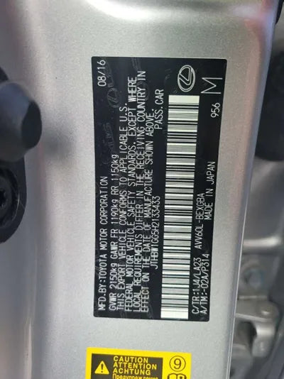 2017 Lexus ES 300 JTHBW1GG5H2133433 VIN:JTHBW1GG5H2133433