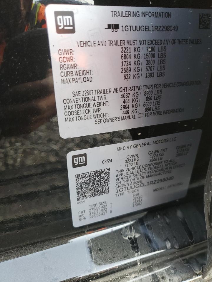 2024 GMC SIERRA K1500 DENALI VIN:1GTUUGEL1RZ298049