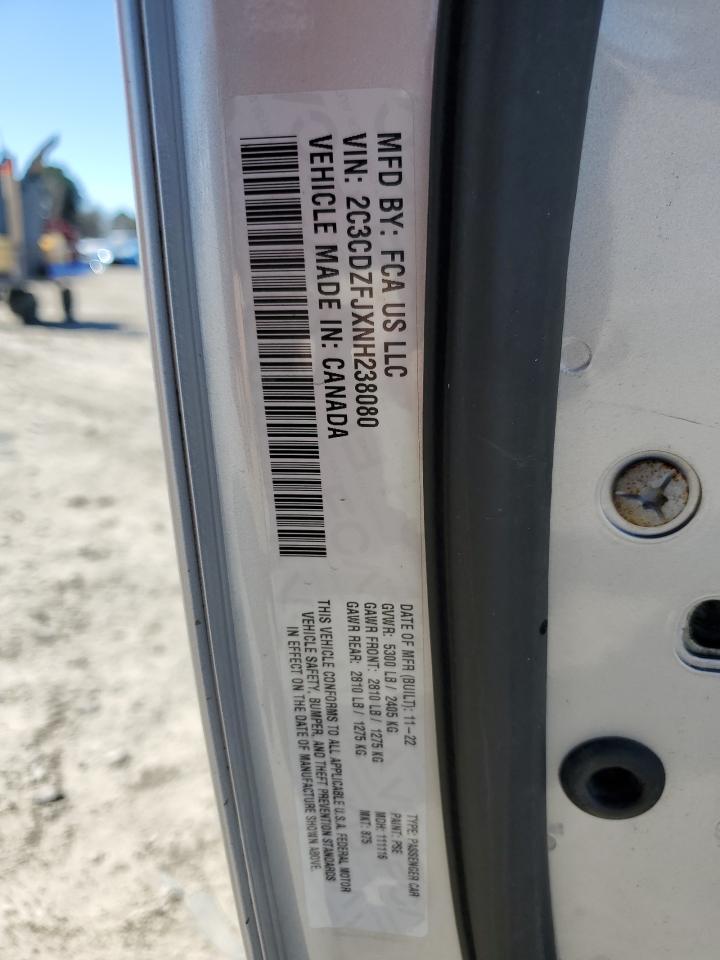 2022 DODGE CHALLENGER R/T SCAT PACK VIN:2C3CDZFJXNH238080