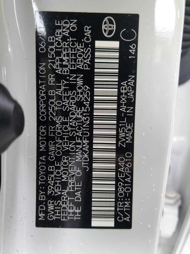 2022 TOYOTA PRIUS NIGHT SHADE VIN:JTDKAMFU1N3154259