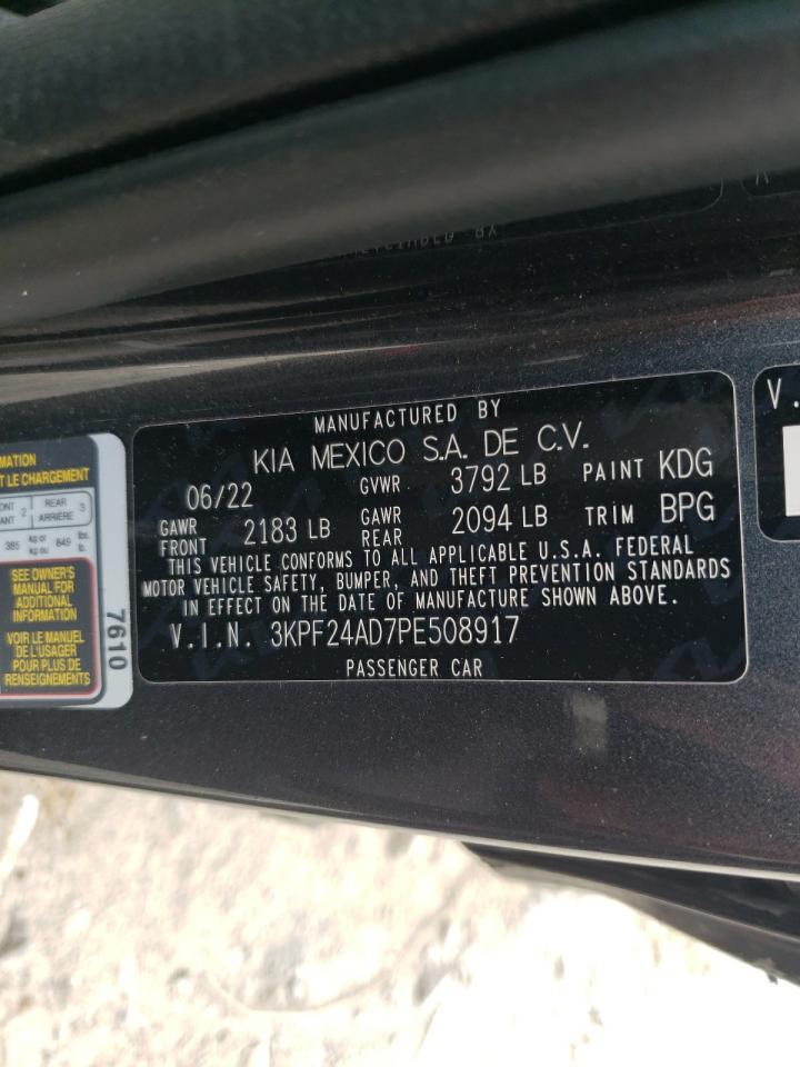 2023 KIA FORTE LX VIN:3KPF24AD7PE508917