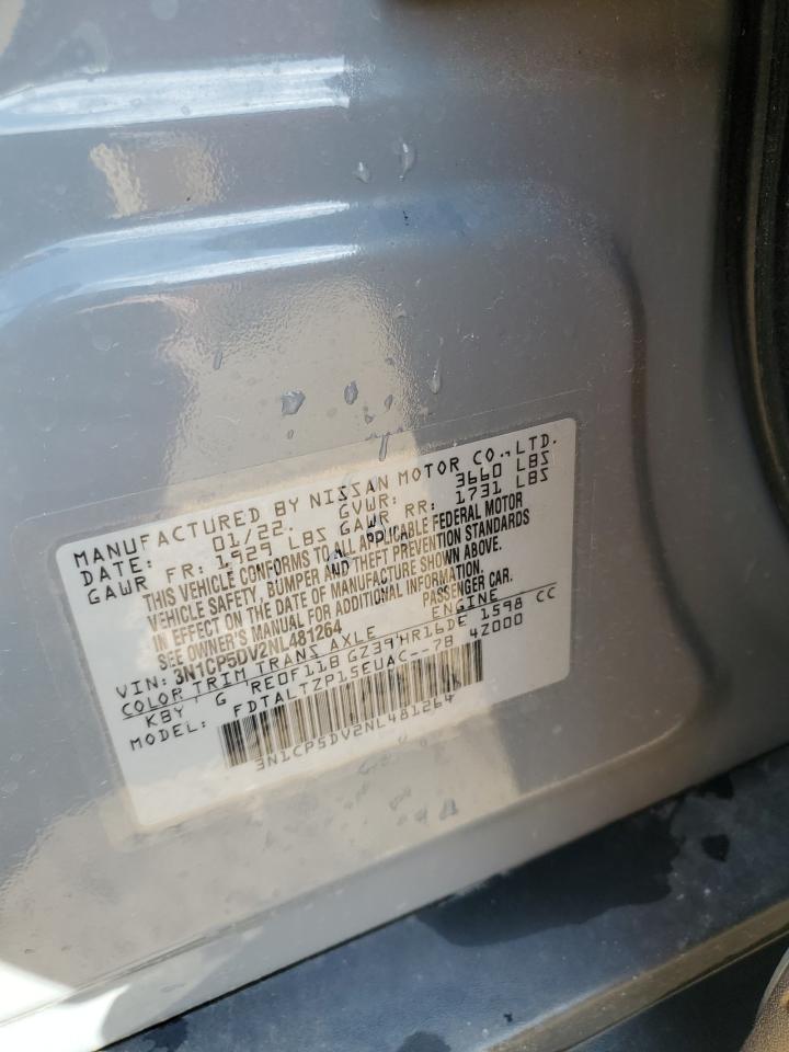 2022 NISSAN KICKS SR VIN:3N1CP5DV2NL481264