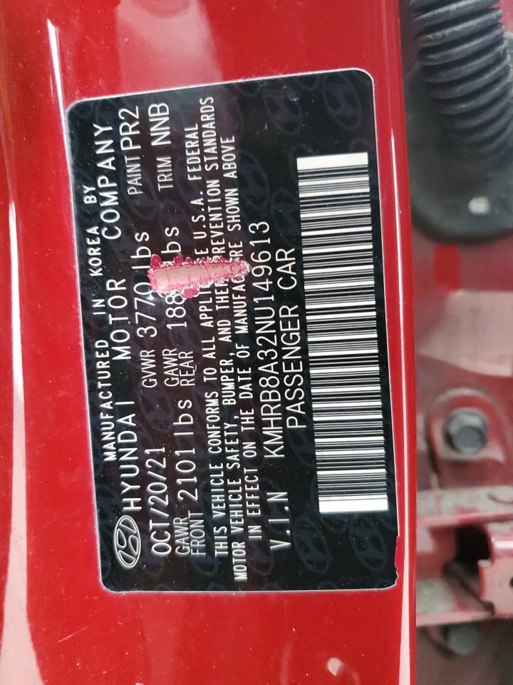 2022 HYUNDAI VENUE SE VIN:KMHRB8A32NU149613