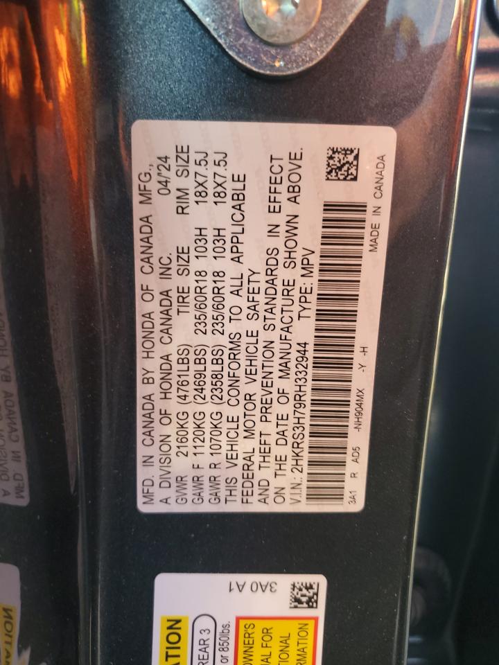 2024 HONDA CR-V EXL VIN:2HKRS3H79RH332944