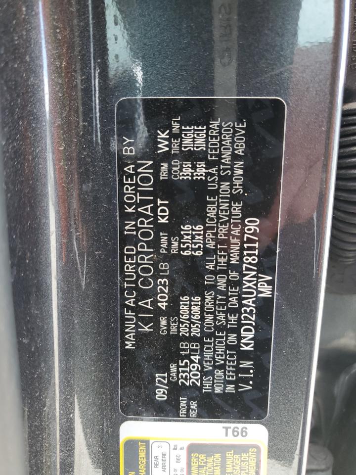 2022 KIA SOUL LX VIN:KNDJ23AUXN7811790