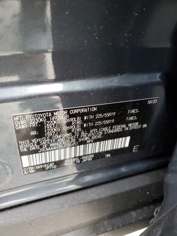 2024 TOYOTA VENZA LE VIN:JTEAAAAH7RJ155451