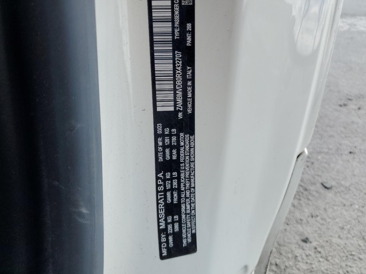 2024 MASERATI GRANTURISMO TROFEO VIN:ZAMBMVDB0RX432707