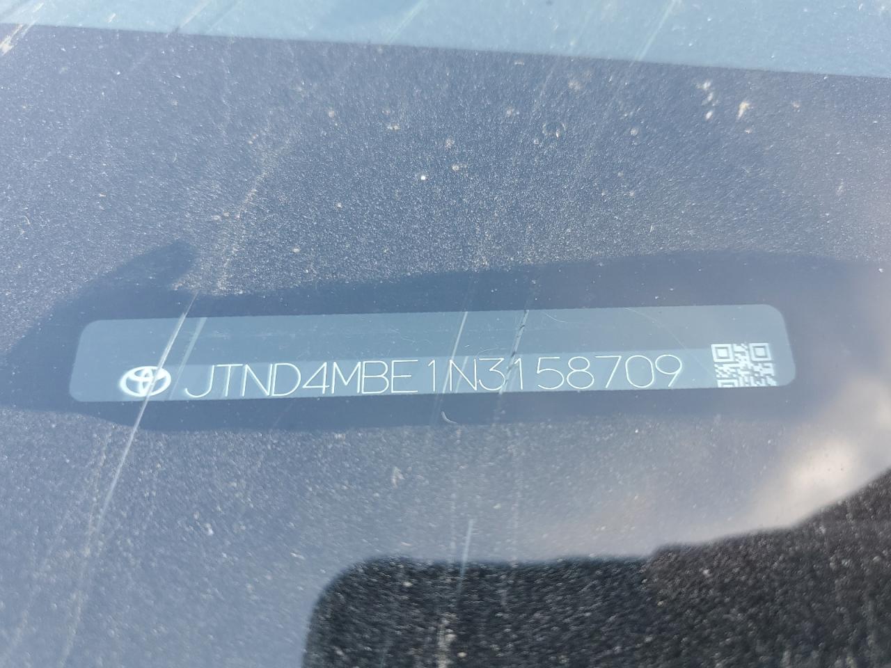 2022 TOYOTA COROLLA SE VIN:JTND4MBE1N3158709