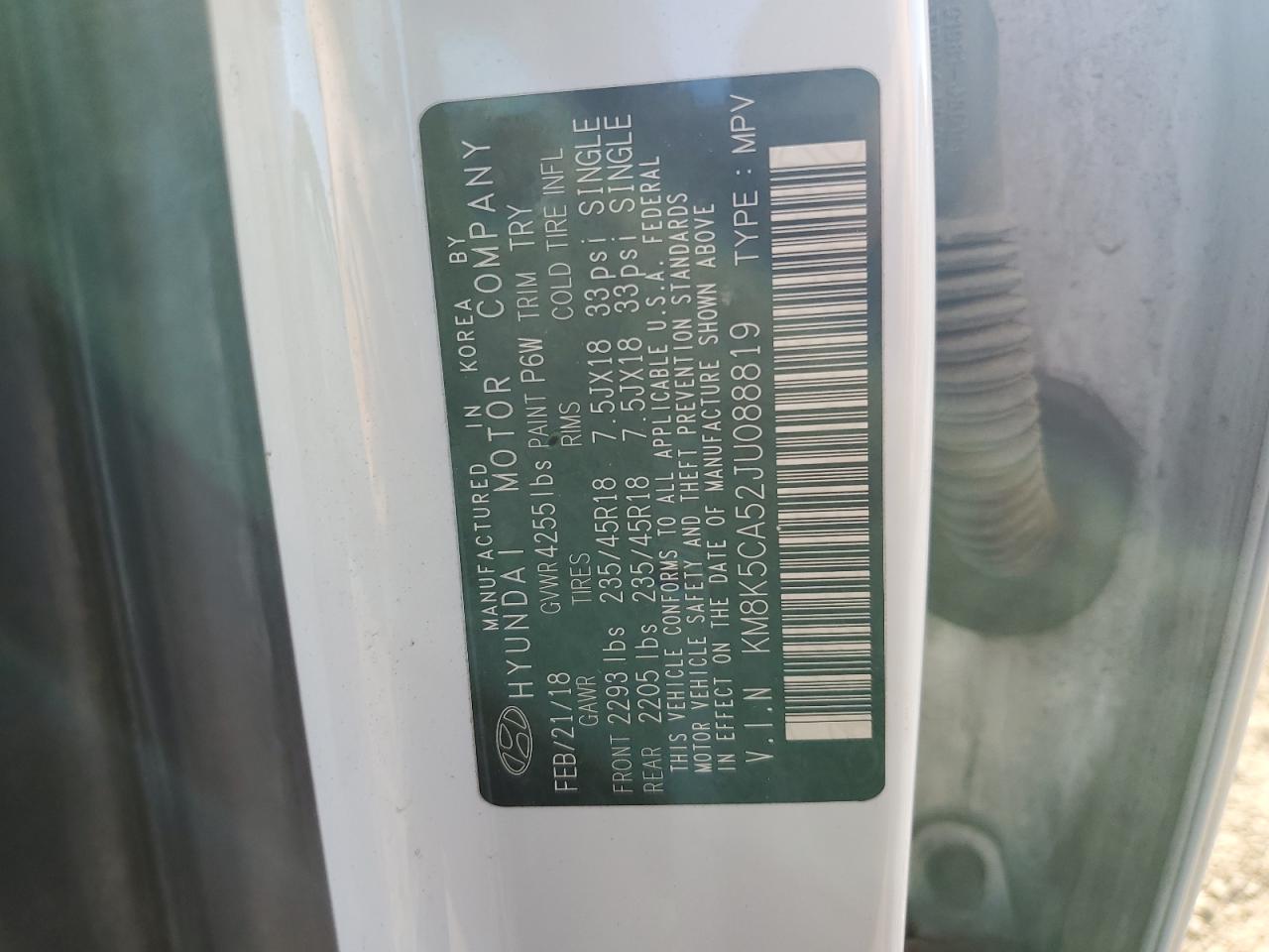 2022 HYUNDAI SANTA CRUZ SEL VIN:5NTJCDAE0NH002856