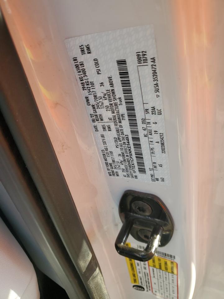 2022 FORD F150 SUPER CAB VIN:1FTEX1CPXNKE54493