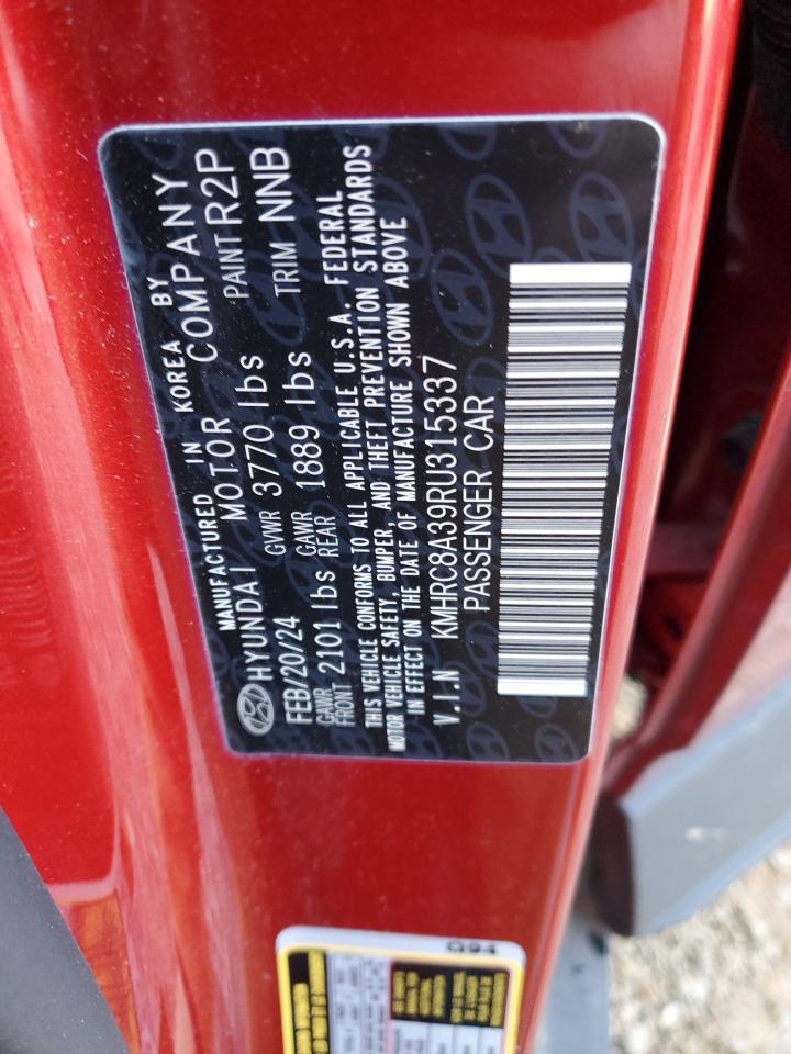 2024 HYUNDAI VENUE SEL VIN:KMHRC8A39RU315337