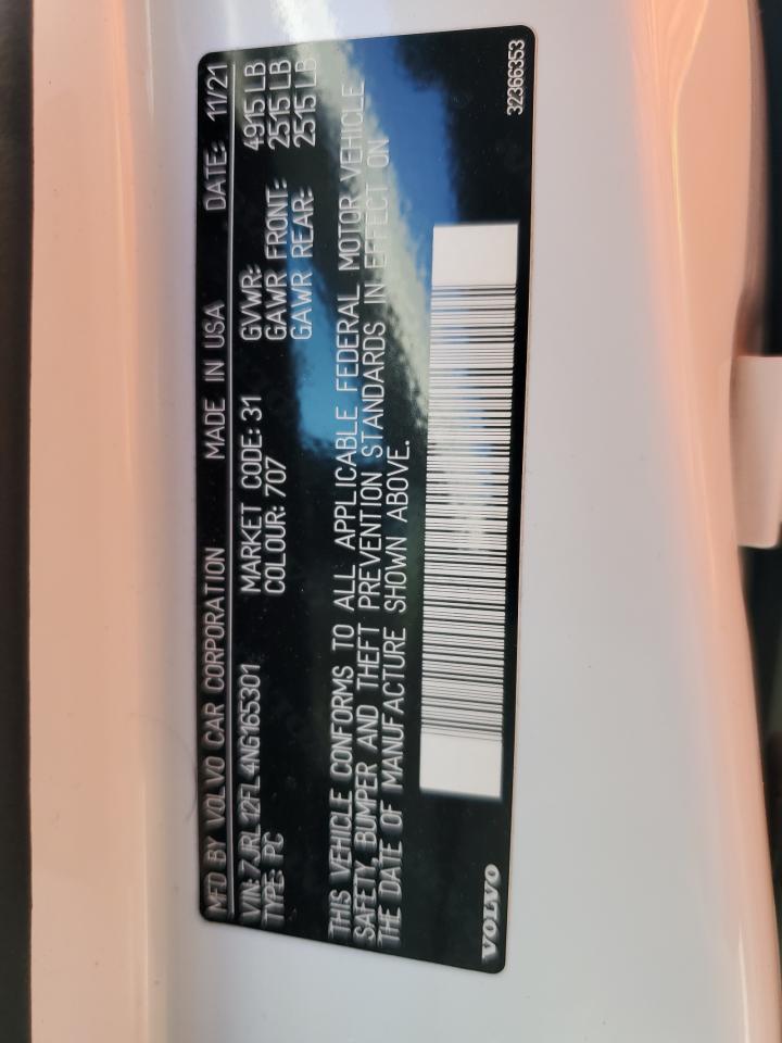 2022 VOLVO S60 B5 INSCRIPTION VIN:7JRL12FL4NG165301