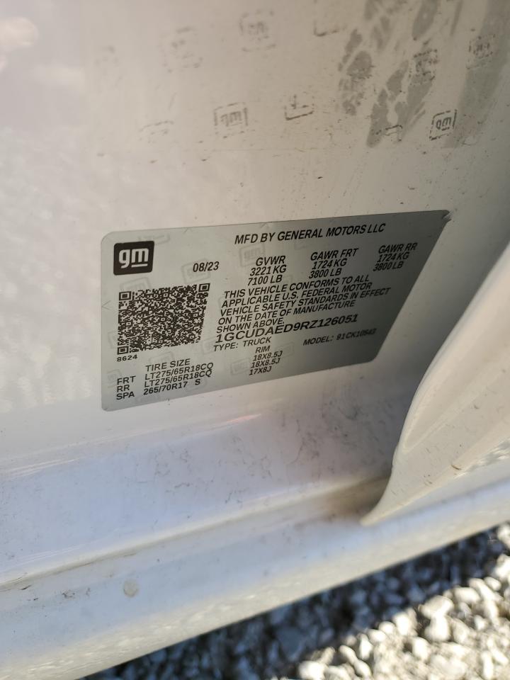 2024 CHEVROLET SILVERADO K1500 VIN:1GCUDAED9RZ126051