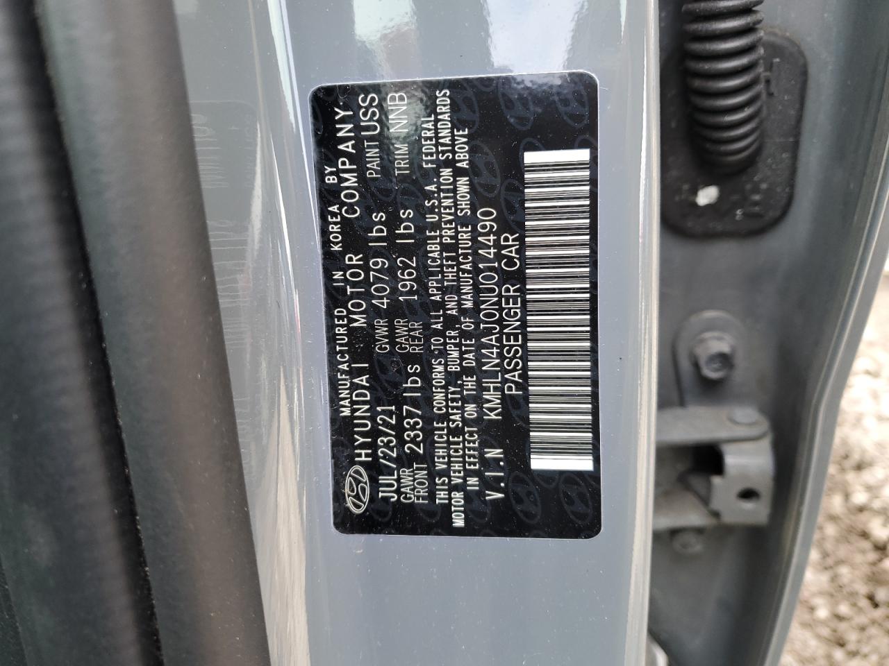 2022 HYUNDAI ELANTRA LIMITED VIN:KMHLN4AJ0NU014490